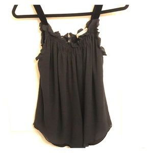 Rebecca Taylor 100% silk & velvet strap tank SZ 4